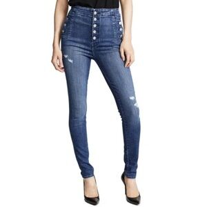 J Brand Natasha Distressed High Rise Skinny Blue Jeans in Mystic Wave Size 27